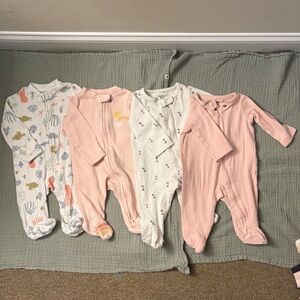 Carter's Pink and White Kids Footies Set